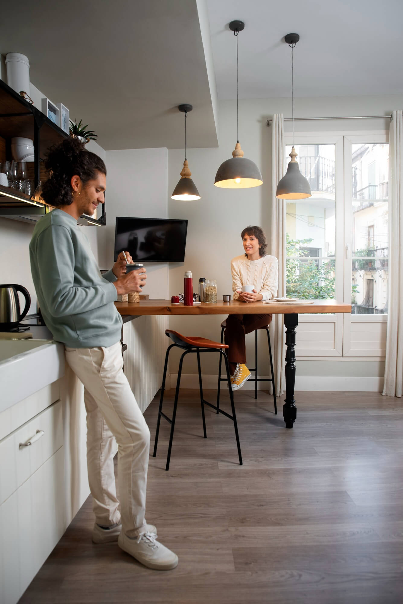 People in a shared kitchen